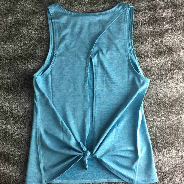 Backless Yoga Tank: Sleeveless, Off-Shoulder Sports Shirt for Women