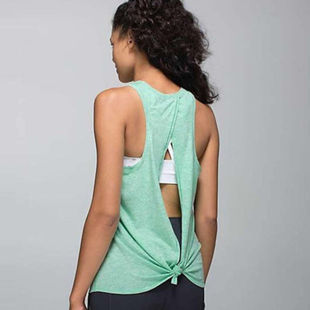 Backless Yoga Tank: Sleeveless, Off-Shoulder Sports Shirt for Women