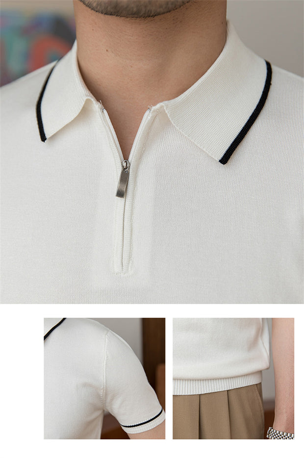 Versatile Slim Knitted POLO Shirt Retro Men