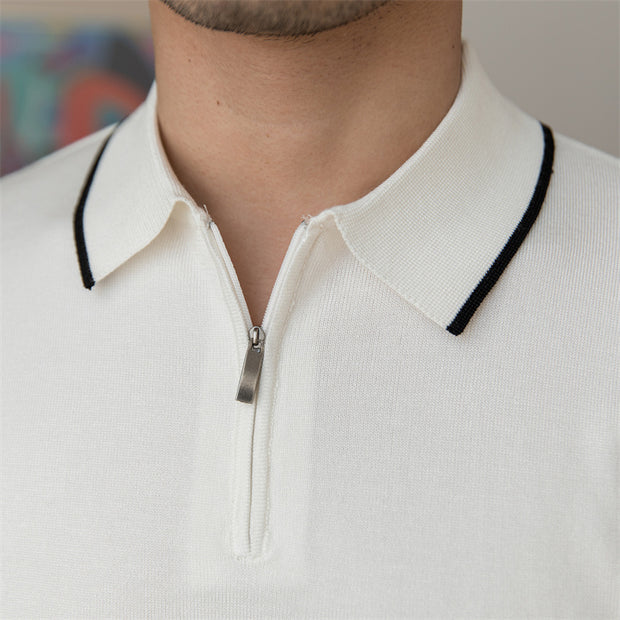 Versatile Slim Knitted POLO Shirt Retro Men